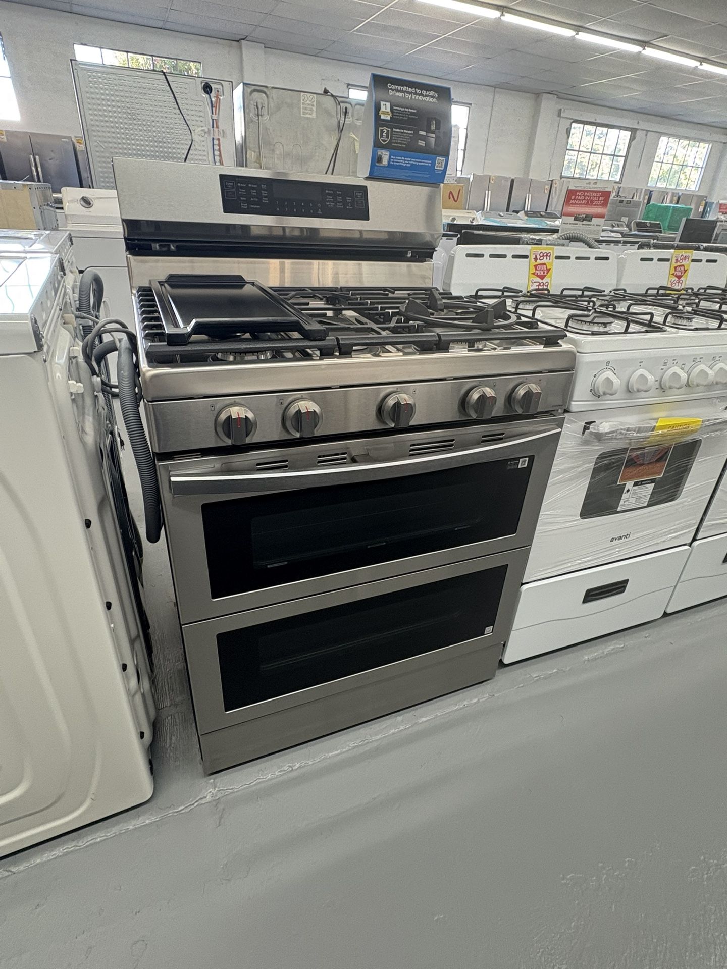 Samsung 30 in. 5-Burner Freestanding Smart Double Oven Gas Range in Fingerprint Resistant Stainless Steel with Air Fry