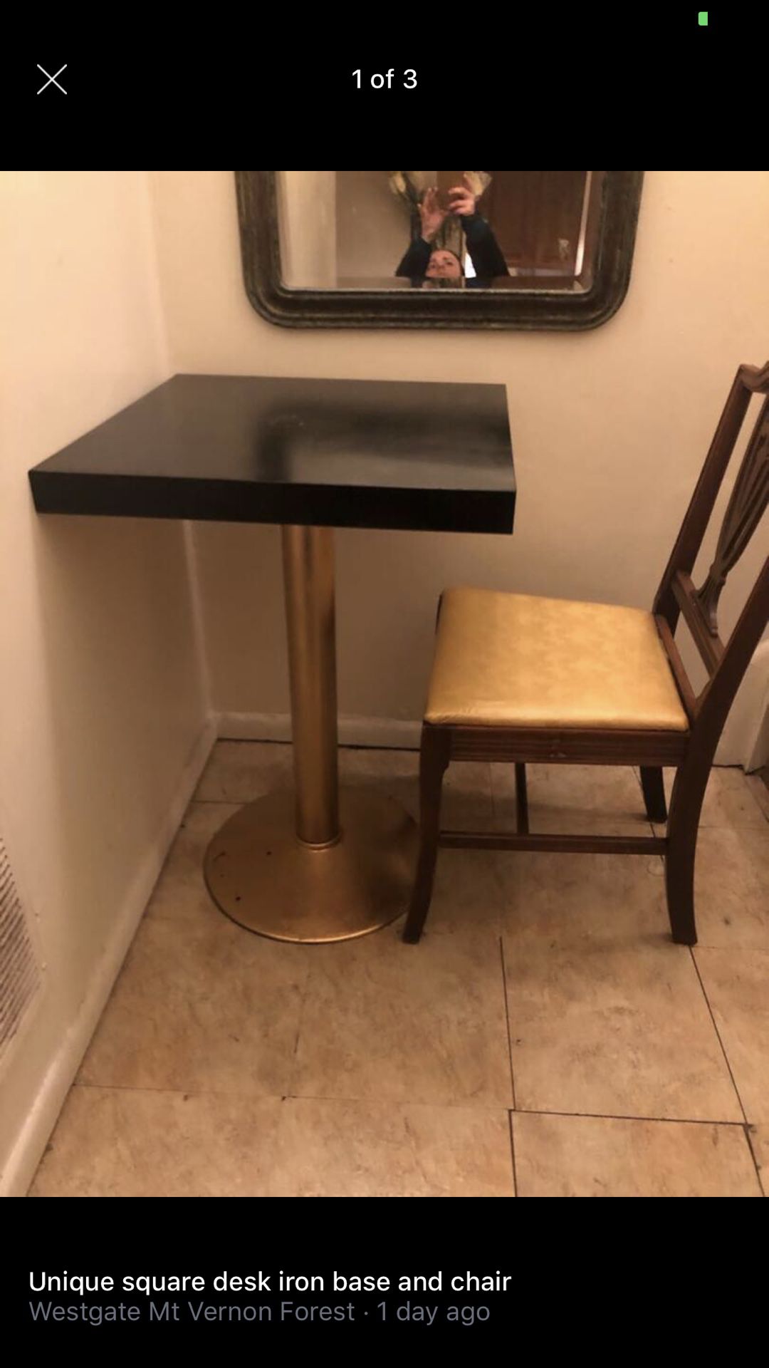 Gold Antique MCM chair ( desk sold )