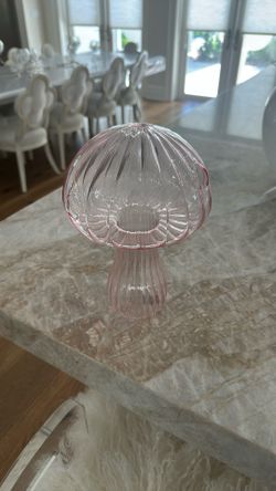 Pink Lucite Mushroom Vase