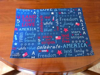 Patriotic Placemats Set of 6 – 4th of July / Memorial Day / USA Theme