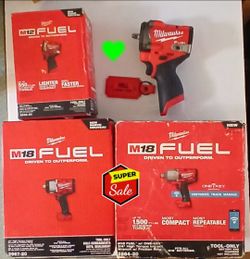 MILWAUKEE STUBBY HIGH TORQUE IMPACT WRENCH DRIVER 3/4" 1/2" 3/8" tools batteries