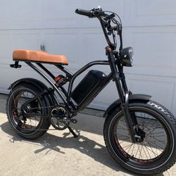 1000 Watt Electric Chopper Style E-Bike, 32mph, Throttle, Pedal Assist, Full Suspension 