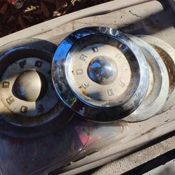 Set Of Ford Truck Hubcaps Original 