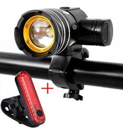 USB Rechargeable Bike Light Set – Front Headlight & Rear Taillight