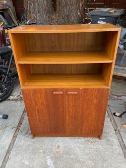 Mid-Century Modern Teak Cabinet with Shelves
