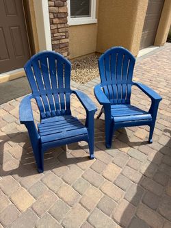 Blue Outdoor Patio Backyard Chairs Furniture Plastic