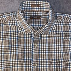 Peter Millar Shirt Size Large Tartan Plaid Long Sleeve Button Up 100% Cotton 🏌️‍♂️ ⛳️