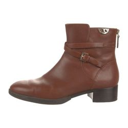 Tory Burch Designer Brown Sidney Leather Back Zip Ankle Bootie Boots 5