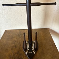 Wooden Baseball/Softball Necklace/ Chain And Ring Holder 