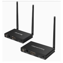 2.4GHz Wireless ARC Optical AUX RCA Audio Transmitter Receiver for TV Pojector,164Ft 18ms Latency,Built-in Bluetooth 5.3 Receiver Used for Smartphones