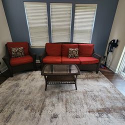 4 Piece Wicker Sofa And Chair Set