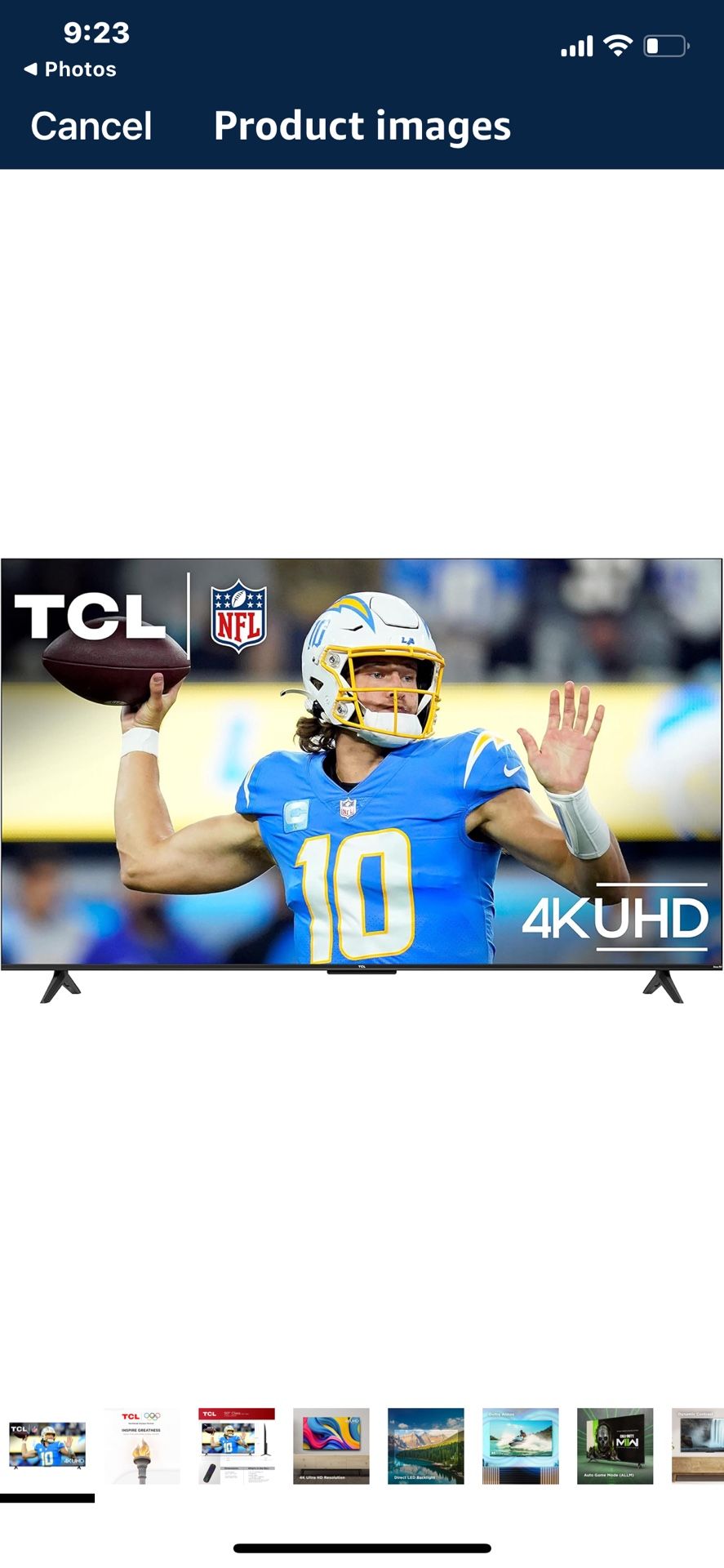 Screen Damaged TCL 50-Inch Class S4 4K LED Smart TV with Roku TV (50S450R, 2023 - Model), Dolby Vision, HDR, Dolby Atmos, Works with Alexa, Google Ass