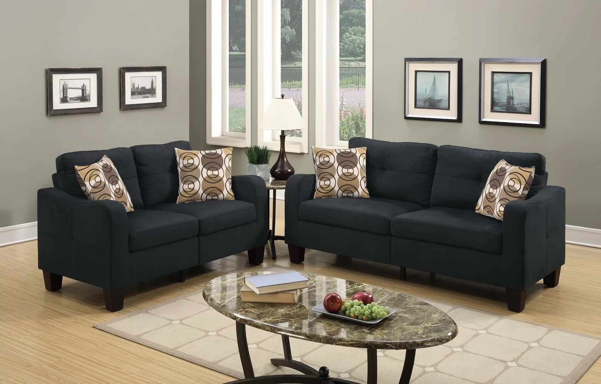 BLACK SOFA & LOVESEAT $499