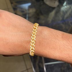Diamond Test Approved Moissanite Gold Bracelet 