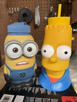 Universal Studios - Minion and Bart Simpson Drink bottles
