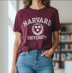 Champion Harvard University T-Shirt XL Burgundy Maroon Short Sleeve Ivy League