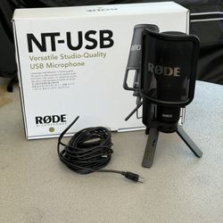 RODE NT-USB Versatile Studio-quality Condense USB Microphone with Pop Filter and Tripod for Streaming, Gaming, Podcasting, Music Production, Vocal 