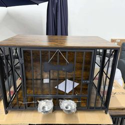 Easycom 41" Dog Crate Furniture Foldable,