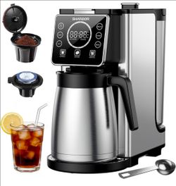 SHARDOR Programmable 5 Cup Drip Coffee Maker, Single Serve Hot & Iced Coffee Machine for K Cup & Grounds