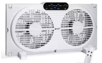 Beyond Breeze Twin 9” Window Fan w/Remote White