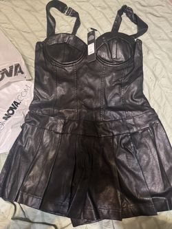 Leather Romper And Skirt