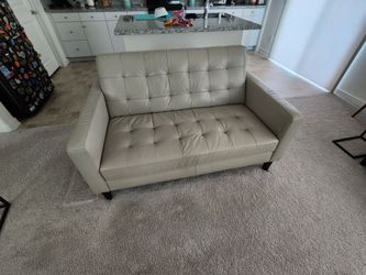 Scandinavian designs quality leather couch and love  seat