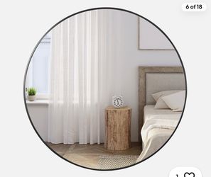 36" Wall Mirror Round Mirror for Entryway Bathroom Bedroom Home Decor Black