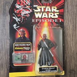Signed Darth Maul Star Wars Episode I Figure (1999) – Ray Park Autograph – Vintage