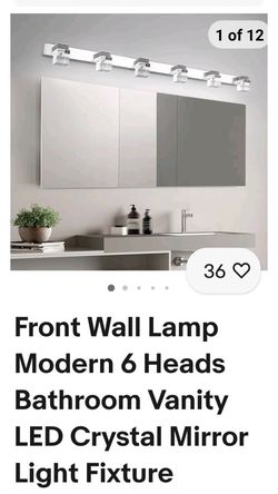 6 Crystal Lights Bathroom Light Fixture