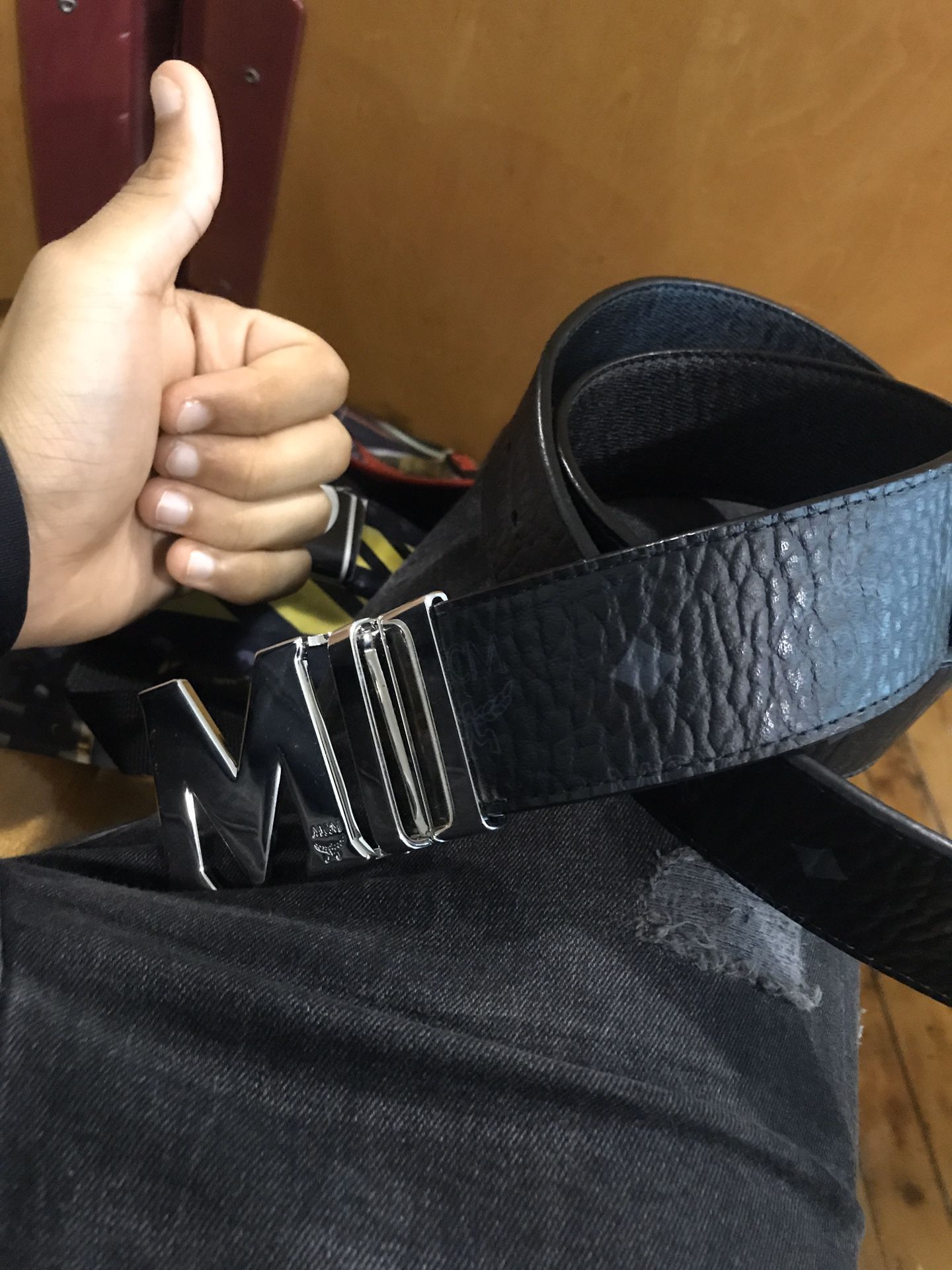 Mcm belt and Louis Vuitton belt