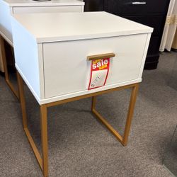 Night Stand Gold And White 