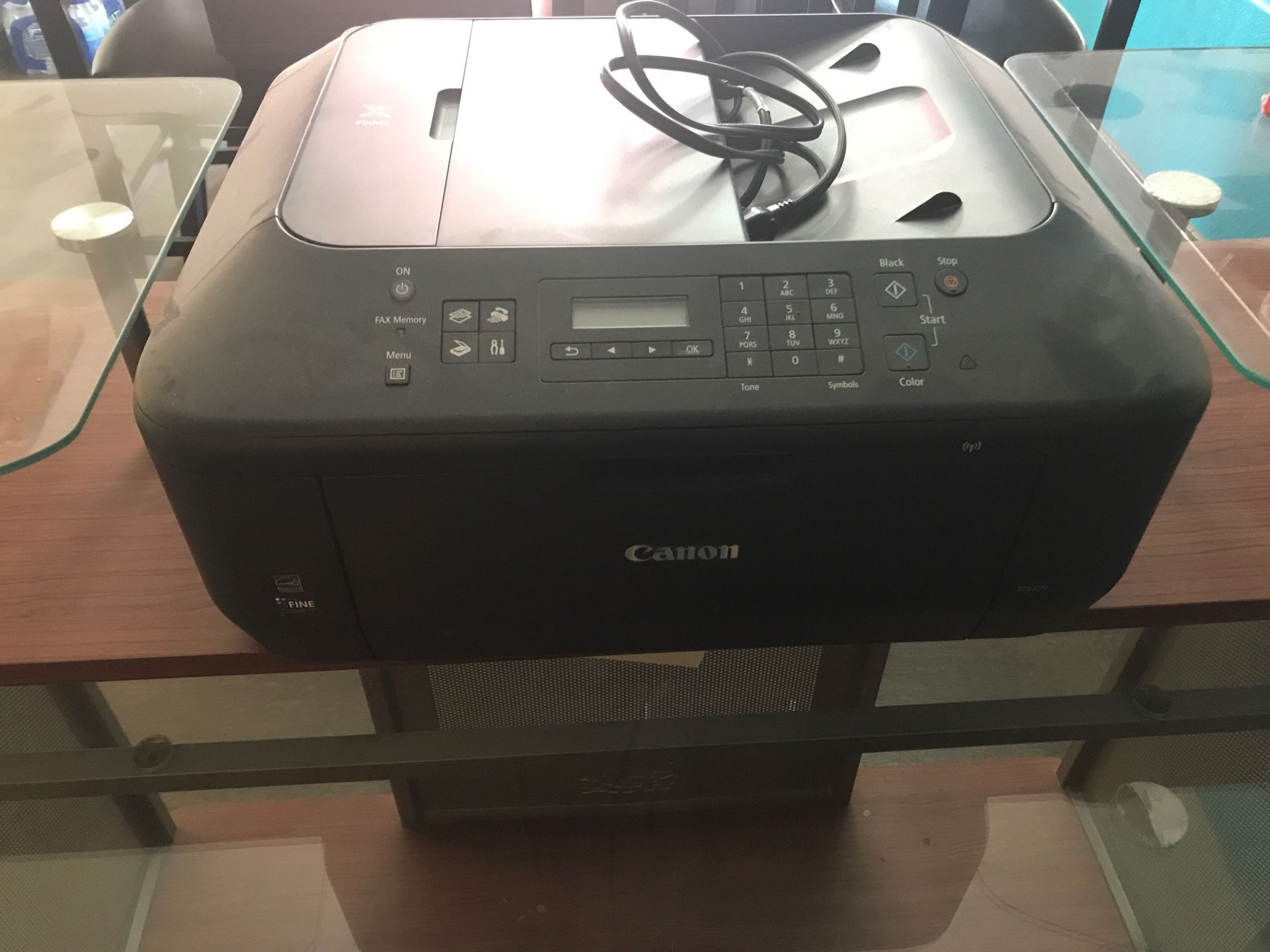 Computer desk and Canon printer