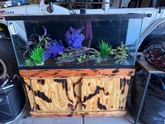 Large Fish Tank Aquarium with Wood Stand