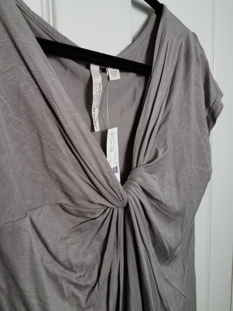 NWT New York & Co Streetwear silver knot top