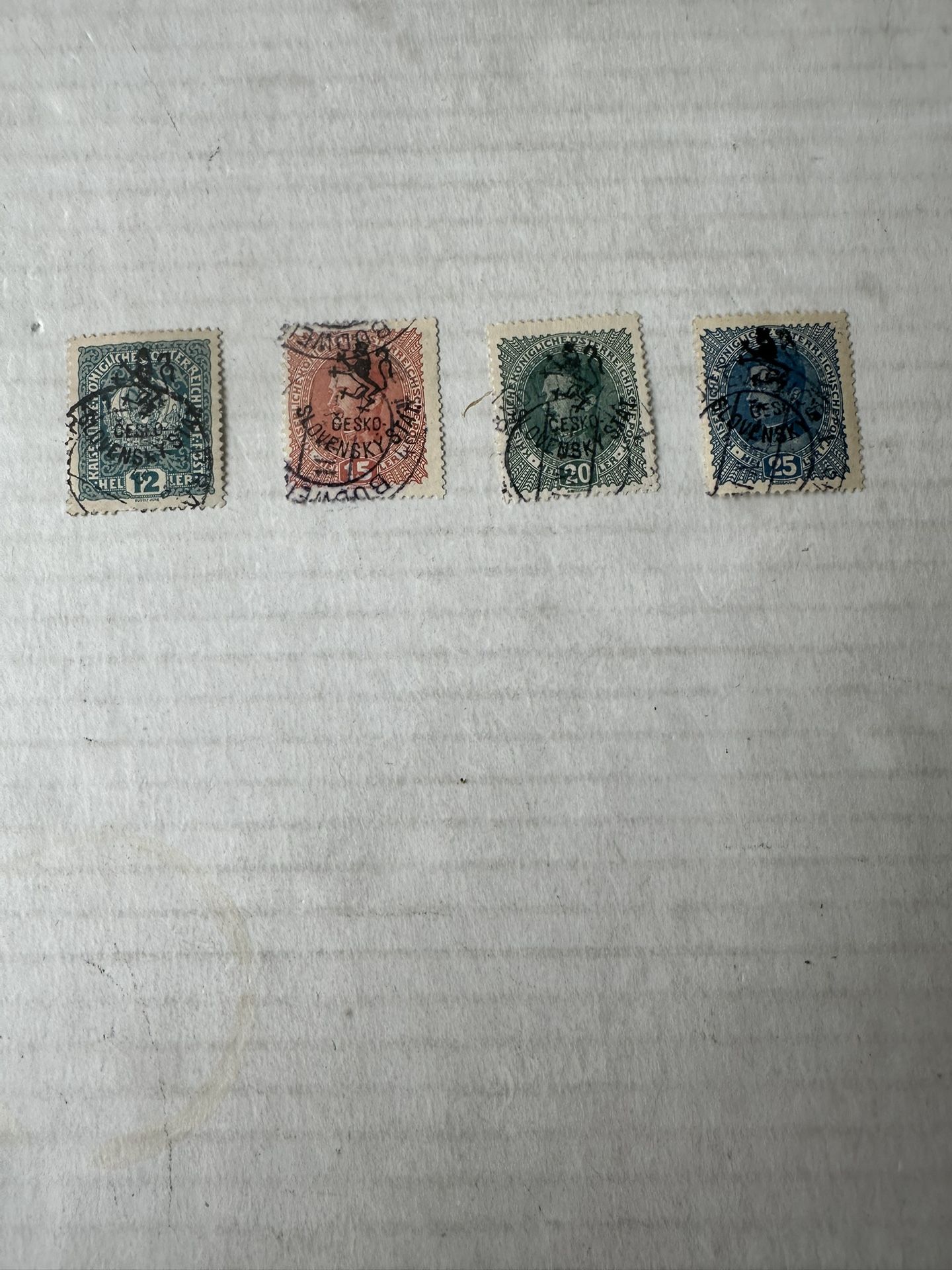1918 Poland Austria Overprint Set Of 4 Stamps Used