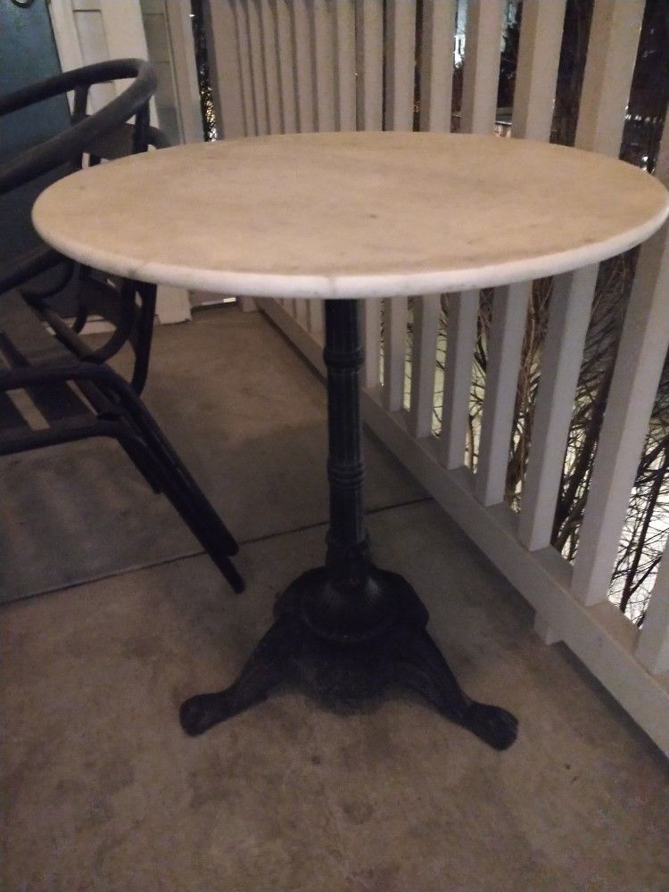 Round White Patio Table and 2 Chairs Set