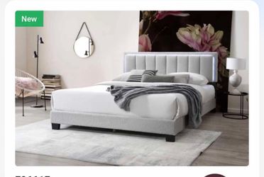 Queen Led Light Bed Frame New In Box Mattress Included 
