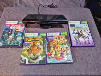 Kinect Sensor + 4 games for Xbox 360 *tested & working*
