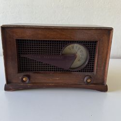 Philco Transitioned Radio Flying Wedge Post War 1959 Vtg Works Tested