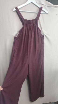 Wild Fable Plum Burgundy Wide Leg Jumpsuit Overalls Size XS Boho Romper