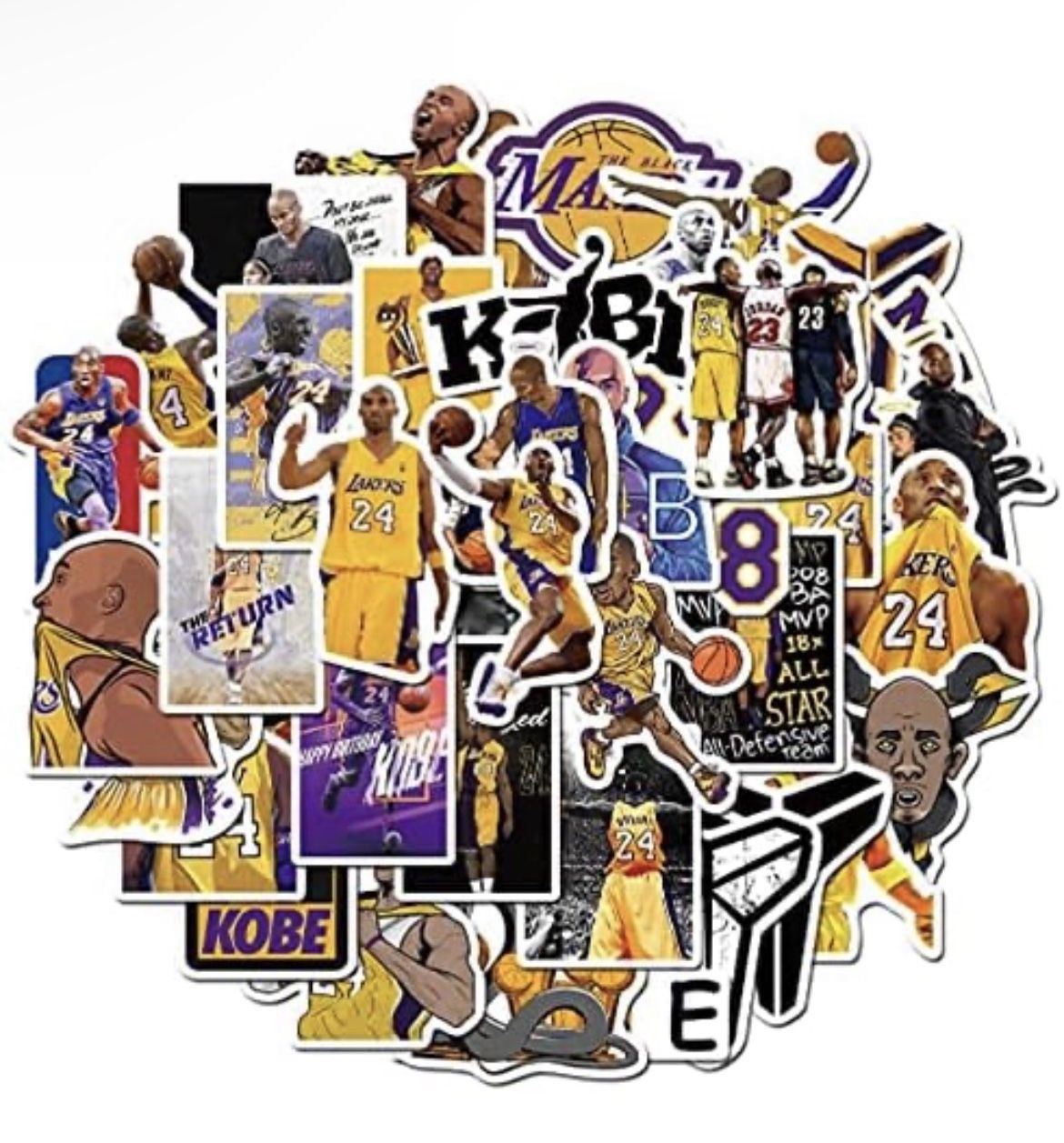 50 Piece Kobe Bryant Memorial Waterproof Stickers 