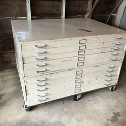 Amazing Vintage/Antique Steel Flat /Art Cabinet / Toolbox (OBO)