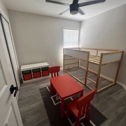 Kids Bed, Play Desk, Toy Drawer