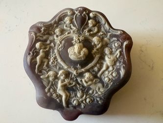 Vintage Inoclay Stone Jewelry Box