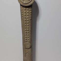 24" Resin African Tribal Woman Statue with Cowrie Shell Necklace Detail

