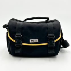 Nikon DSLR Digital Camera Bag  Black/Yellow Padded Lens Case