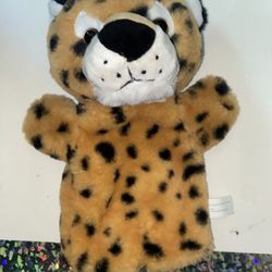 the puppet company leopard plush glove puppet 