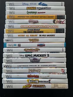 19 Nintendo Wii Games + TV Connector Cable
