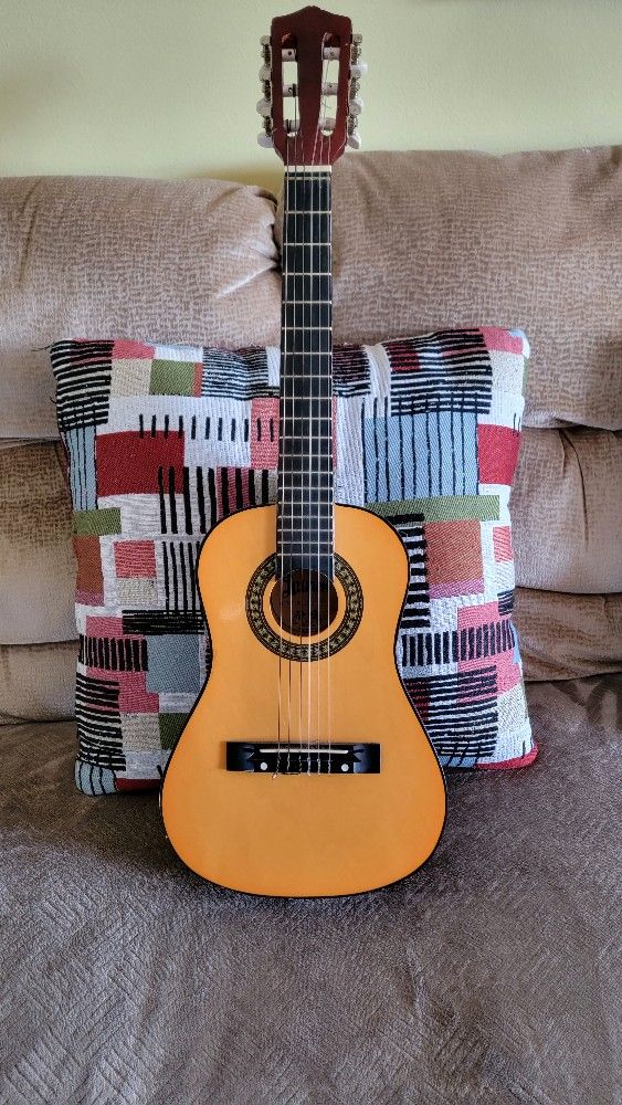Beginner Acoustic Guitar, Kids Size All Wood Instrument for Kids