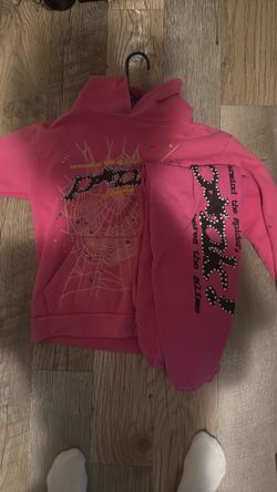 Sp5der Pink Set Small Sweater And Pants
